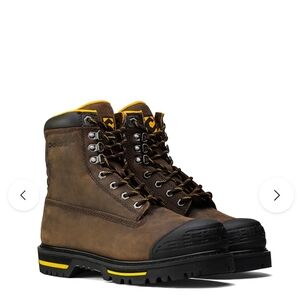Chippewa Brown and Yellow Rugged Boots with Leather Upper